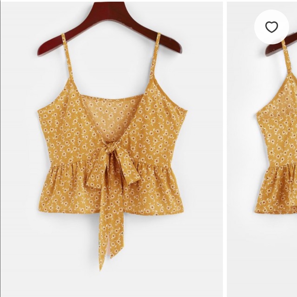 Zaful Floral Bow Tie Tank Top